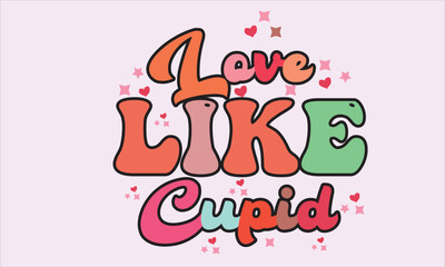 Love Like Cupid Retro Valentine Png