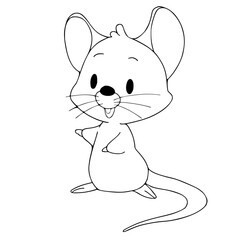 Mouse cartoon coloring book,coloring page.vector illustration isolated on white background.