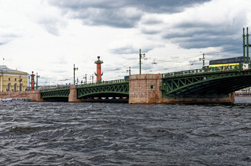 Fototapeta na wymiar Troitskiy bridge - one of the bridges of St. Petersburg