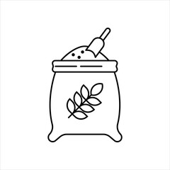 Flour sack icon design. Bag of wheat icon design, farming and agriculture, grain bag sign vector graphics, isolated on a white background, vector illustration