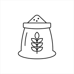 Flour sack icon design. Bag of wheat icon design, farming and agriculture, grain bag sign vector graphics, isolated on a white background, vector illustration
