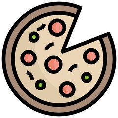 PIZZA filled outline icon