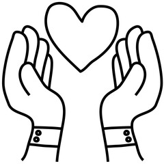 Fototapeta premium hands line icon