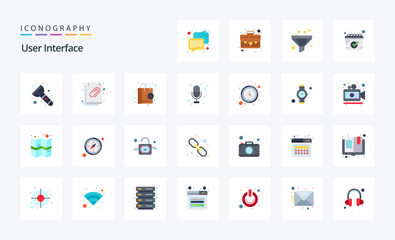 25 User Interface Flat color icon pack