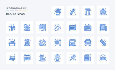 25 Back To School Blue icon pack