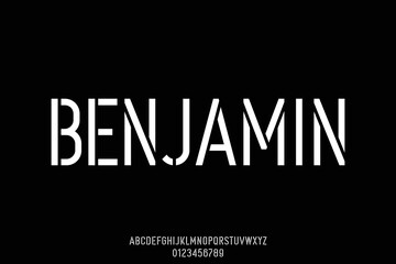 Modern clean stencil display font vector