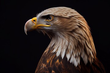 Obraz premium Close-up of an Eagle isolated on a white background. Generative AI