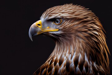 Obraz premium Close-up of an Eagle isolated on a white background. Generative AI