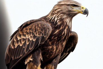 Obraz premium Close-up of an Eagle isolated on a white background. Generative AI