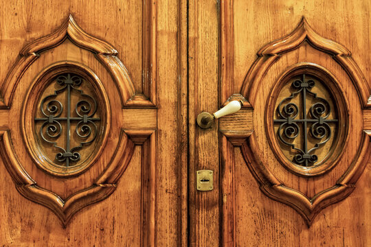 Wooden doors, Temple of Juno, Valley of Temples; Syracuse, Sicily, Ortigia, Italy