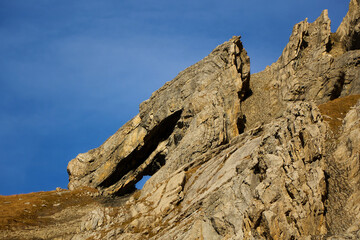 Gesteinsfaltung an der Fallenbacher Spitze (2723m).
