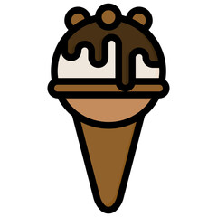 ICE CREAM29 filled outline icon