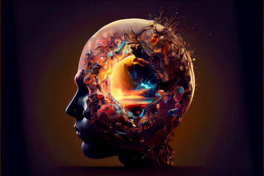 Generative AI abstract render of a mental disorder