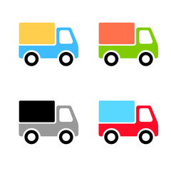 truck icon, badge, delivery. One of many web icons. Truck Vector icon which is suitable for commercial work and easily modify or edit it. truck child toy block style icon vector illustration design


