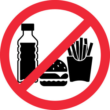 vector icon of prohibited the entry of food