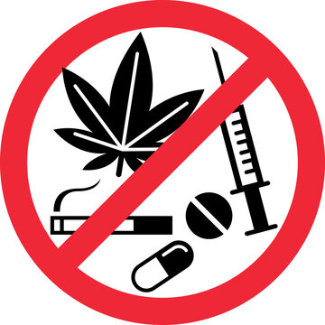 vector icon of prohibited drug use