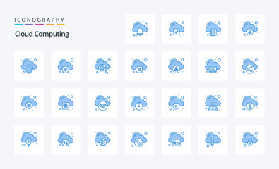 25 Cloud Computing Blue icon pack