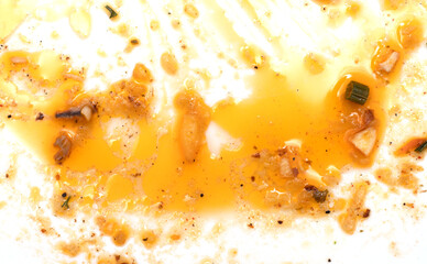 dirty greasy spot on a white background.