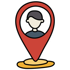 YOU ARE HERE filled outline icon