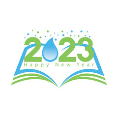 Happy and Healthy new year 2023 card and book design.