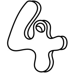 Obraz premium NUMBER FOUR line icon