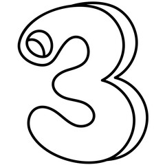NUMBER THREE line icon