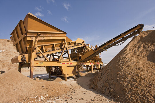 Separator for crushed stones and sand at a construction site