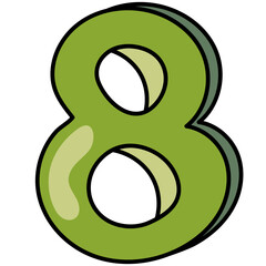 NUMBER EIGHT filled outline icon