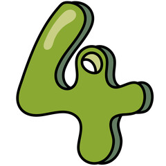 NUMBER FOUR filled outline icon