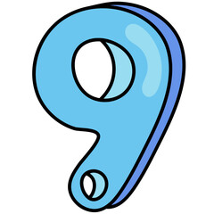NUMBER NINE filled outline icon