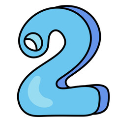 NUMBER TWO filled outline icon