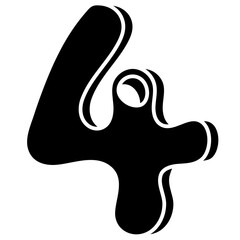 Obraz premium NUMBER FOUR glyph icon