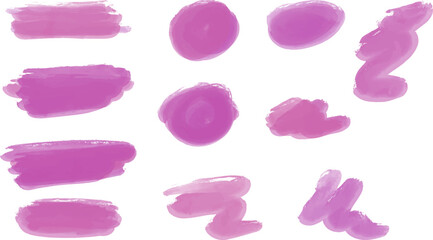 Pink watercolor hand drawing splashes
