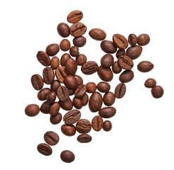 Coffee beans on transparent background. PNG file.