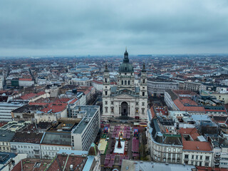 Fototapeta premium Aerial view of the city and architecture of Budapest, Hungary