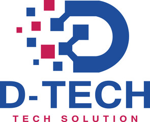 Letter D Tech solution logo