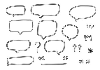 Obraz premium message box speech bubbles. Blank empty vector speech bubbles. Cartoon balloon word design elements for decoration