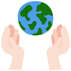 SAVE WORLD flat icon