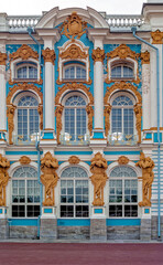 Facade of The Catherine Palace in Tsarskoye Selo St. Petersburg