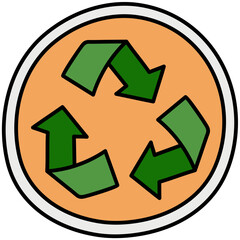 RECYCLING filled outline icon