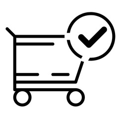 shopping cart icon with checklist 