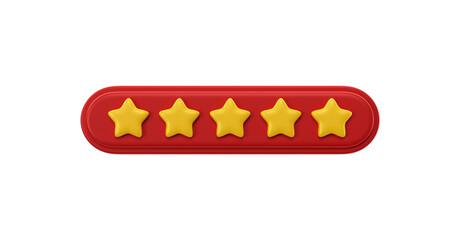 Stars rating 3d render isolated