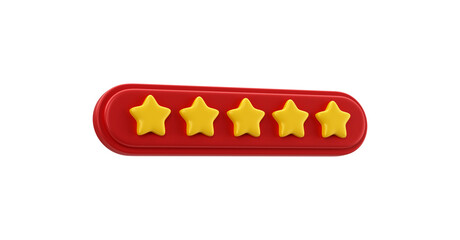 Stars rating 3d render isolated