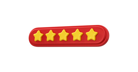Stars rating 3d render isolated