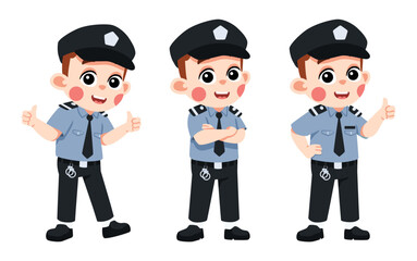 Kid in Police Costume