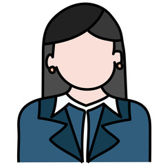 BUSINESS WOMAN filled outline icon