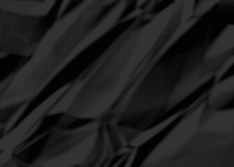 Fototapeta premium Black crumpled paper texture background. A crumpled sheet of dark gray paper abstract background.
