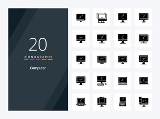 Fototapeta na wymiar 20 Computer Solid Glyph icon for presentation