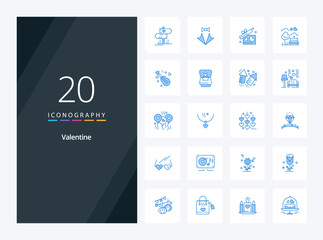 20 Valentine Blue Color icon for presentation