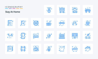 25 Stay At Home Blue icon pack